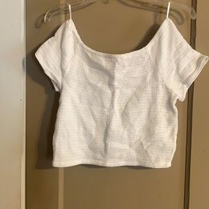 White off the shoulder crop top